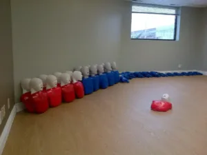 Adult training mannequins in the training room